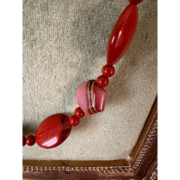 Jasper, Mookaite and Lepidolite 24 inch stone necklace Beads - Picture 6 of 10